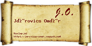 Járovics Omár névjegykártya